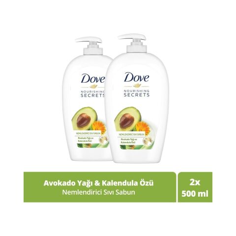 Dove Avokado Yağı ve Kalendula Özlü Nemlendiricili Sıvı Sabun 500 ml x 2