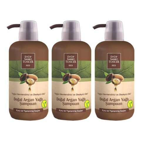 Eyüp Sabri Tuncer Doğal Argan Yağlı Şampuan 600 ml x 3