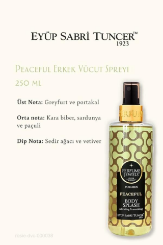 Men Vücut Spreyi Paceful Body, Zeytinyağlı Krem ve Şampuan, Frambuaz Tonik ve Rosie