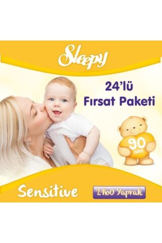Sensitive 90 Yaprak 24'lü Paket Islak Mendil