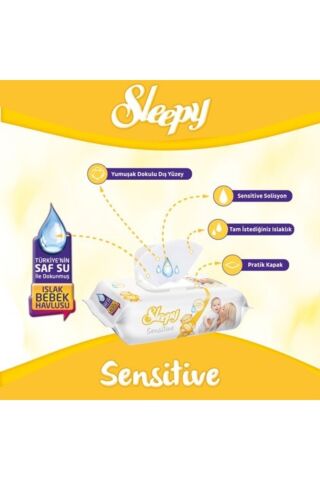 Sensitive 90 Yaprak 24'lü Paket Islak Mendil
