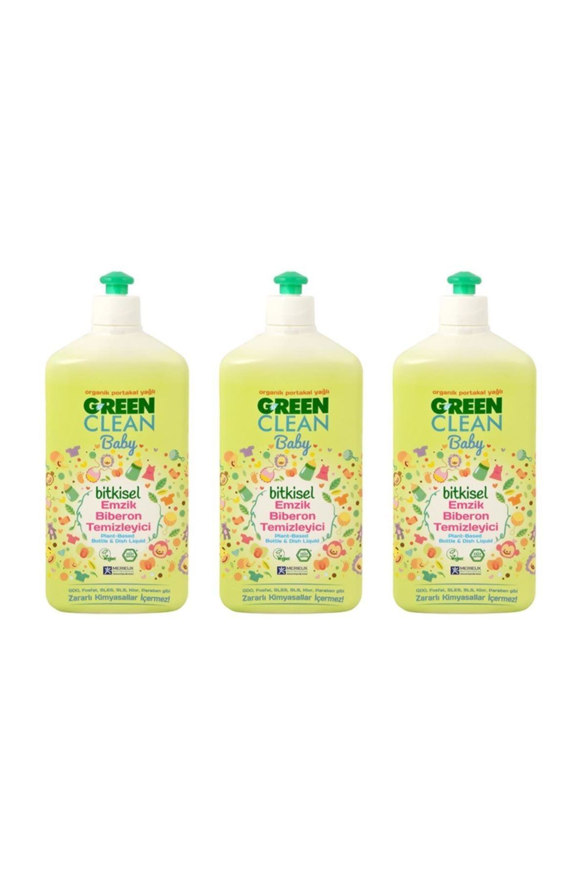 U green Clean Baby Bitkisel Biberon Emzik Temizleyici 500 ml x 3 Adet