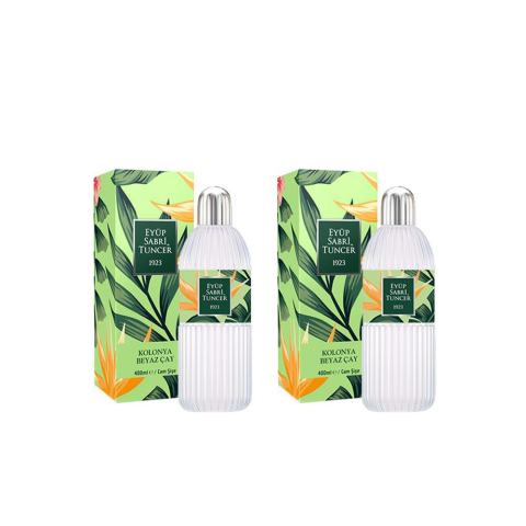 Eyüp Sabri Tuncer Beyaz Çay Kolonyası 400 ml Silindir Cam Şişe x 2