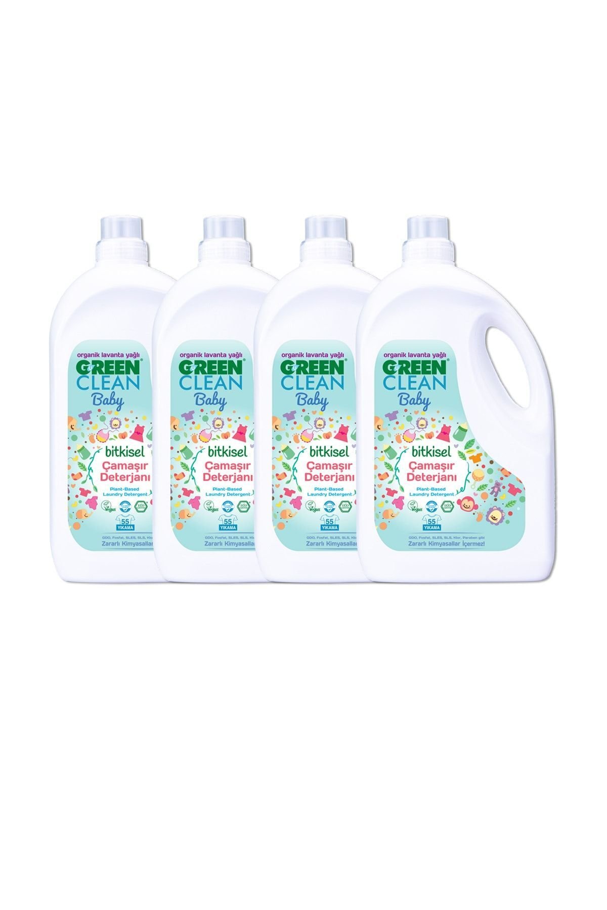 Green Clean Organik Lavanta Yağlı Baby Bitkisel Sıvı Çamaşır Deterjanı 2,75l 4'lü