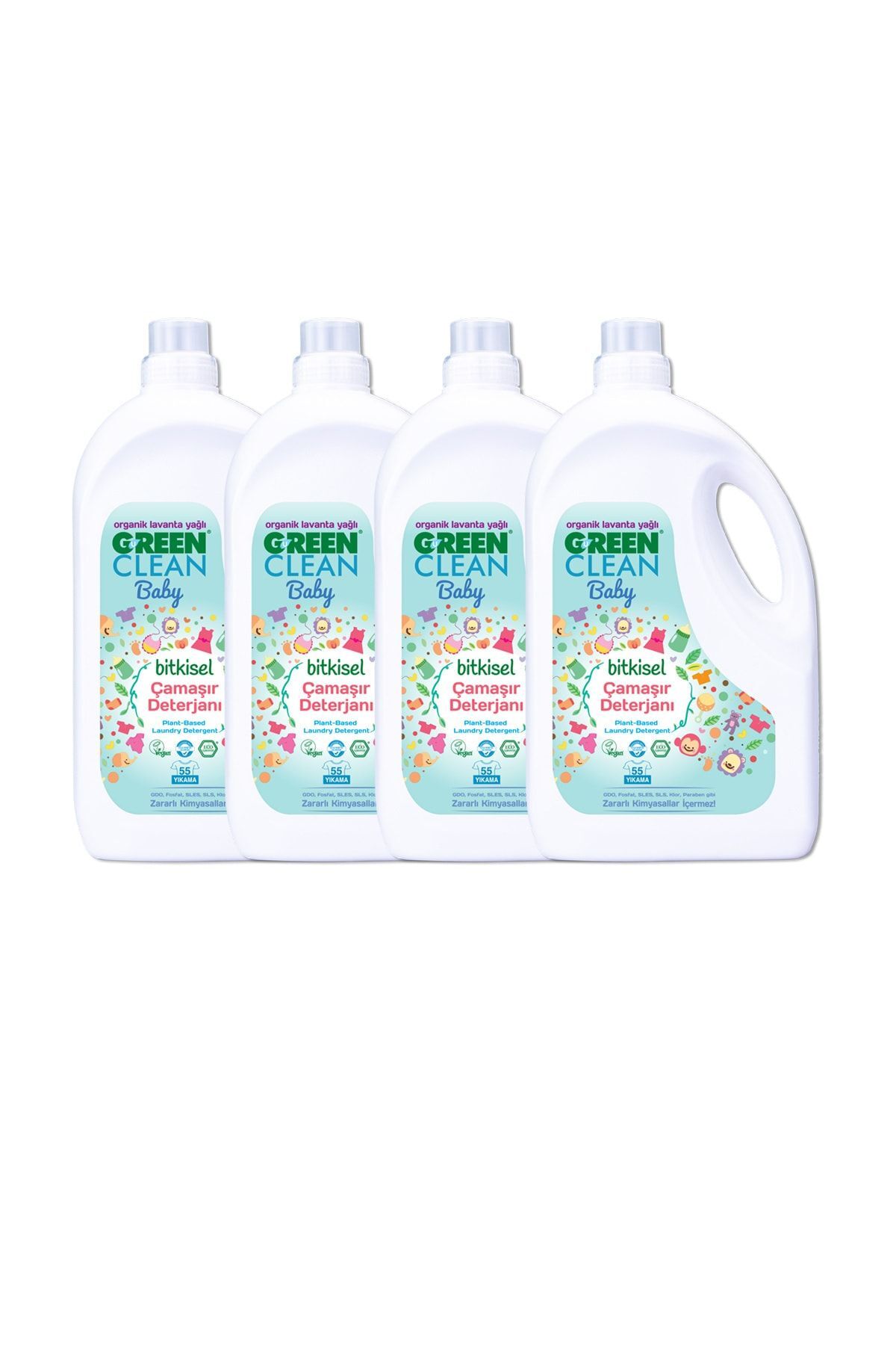 Green Clean Organik Lavanta Yağlı Baby Bitkisel Sıvı Çamaşır Deterjanı 2,75l 4'lü