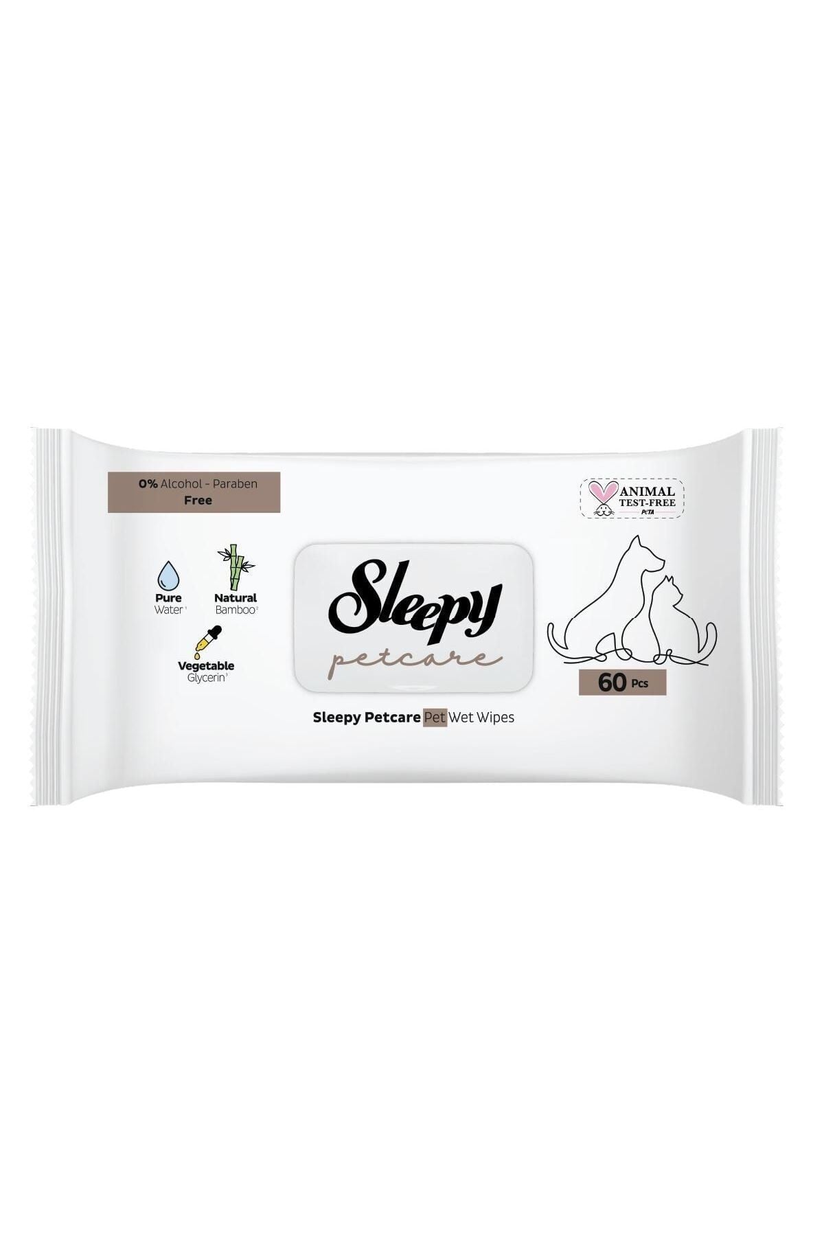 Sleepy Petcare Evcil Hayvan Islak Havlusu 12 Adet X 60 Yaprak