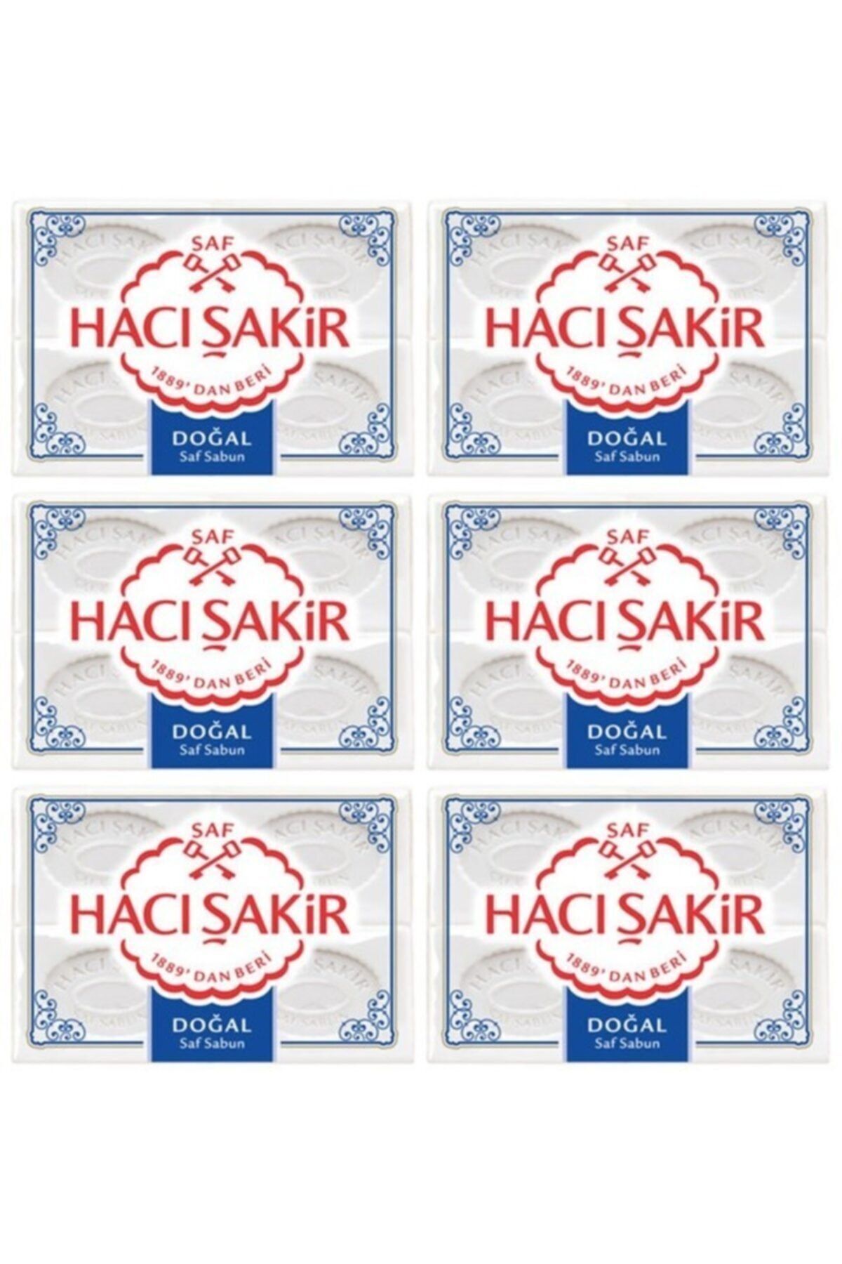 Hacı Şakir Kalıp Sabun 4'lü Doğal 600gr. X 6 Adet