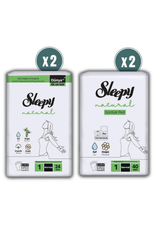Sleepy Natural Hijyenik Ped Normal 48 Adet Günlük Normal 80 Adet ve ROSIE