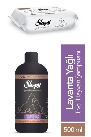 Sleepy Petcare Evcil Hayvan 60'lı Islak Havlusu ve Şampuan 500ml