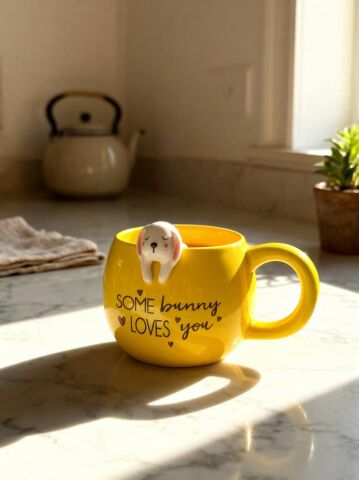 Tavşan Figürlü 3D Seramik Kupa 350 ml