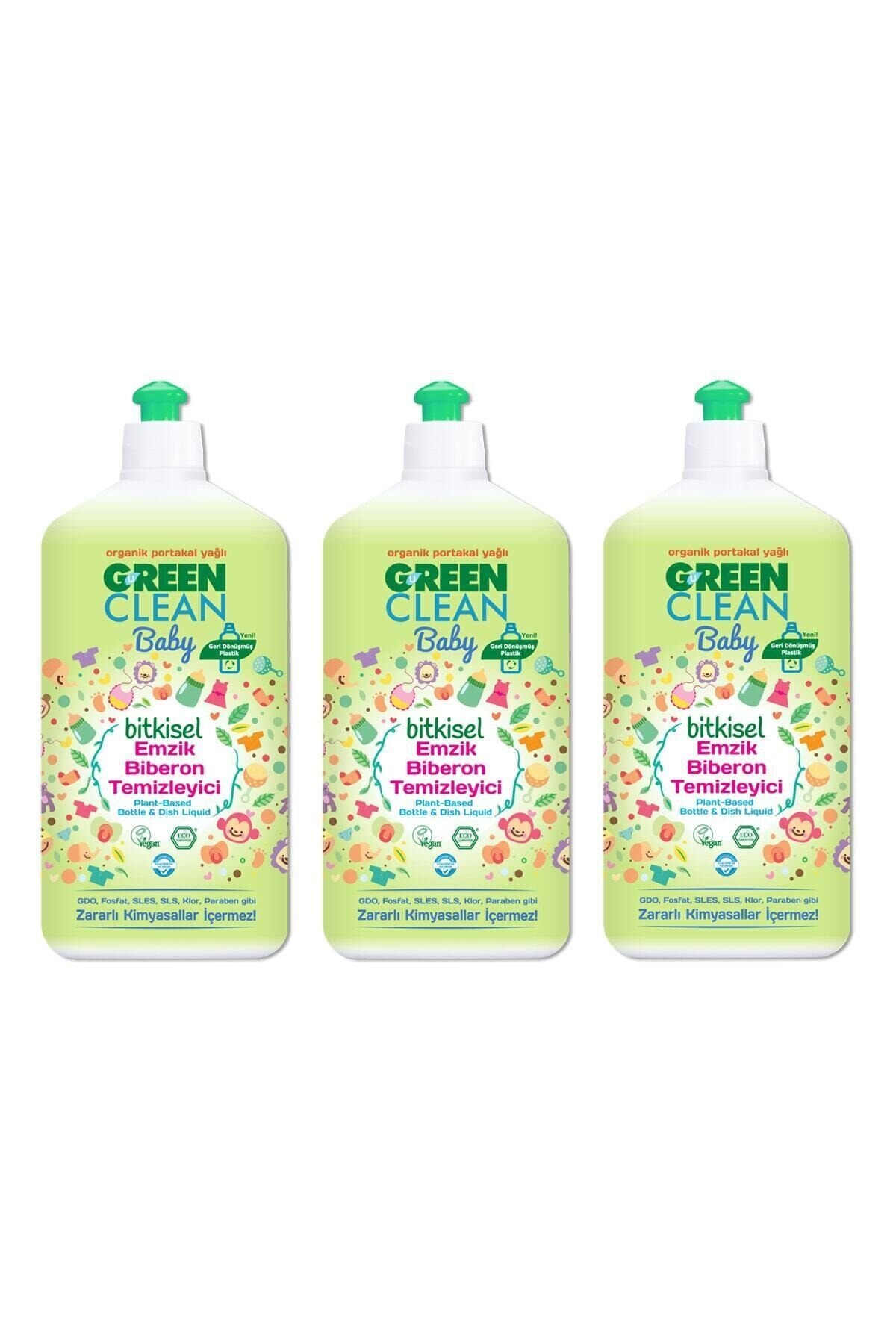 Green Clean Baby Bitkisel Emzik Biberon Temizleyici 500 ml x 3 Adet