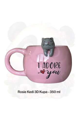 Kedi Figürlü 3D Seramik Kupa 350 ml