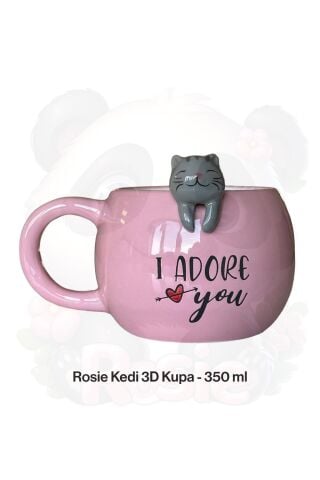 Kedi Figürlü 3D Seramik Kupa 350 ml