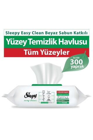Sleepy Easy Clean Yüzey Temizlik Havlusu 3X100 lü (300 Yaprak)