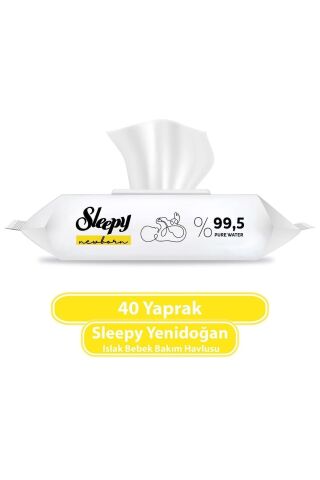 Sleepy Yenidoğan Islak Bebek Havlusu 40'lı - 3 Adet