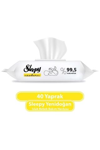 Sleepy Yenidoğan Islak Bebek Havlusu 40'lı - 3 Adet