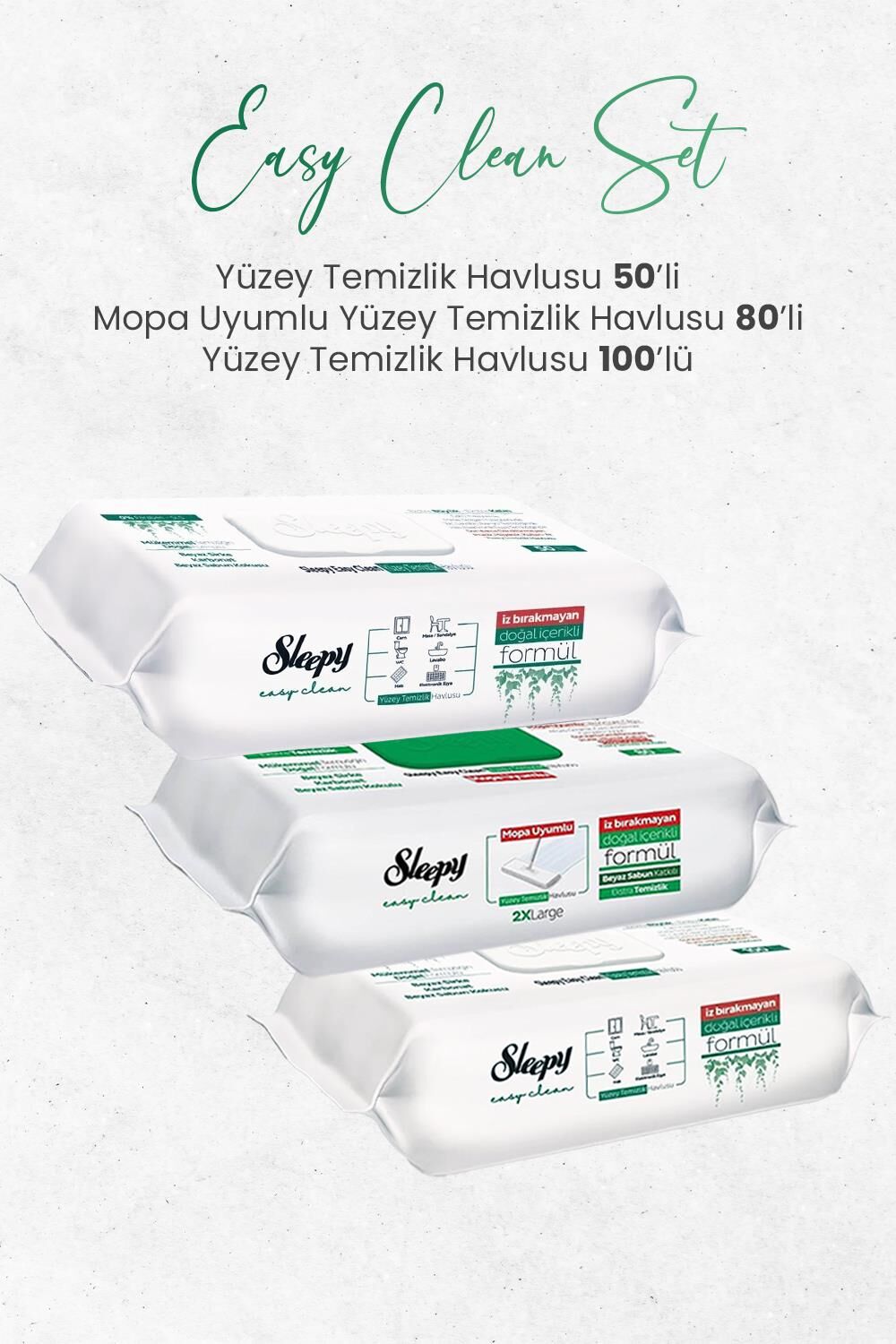 Sleepy Easy Clean Yüzey Temizlik Havlusu Seti (230 Yaprak)