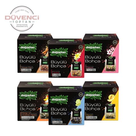 Doğadan Büyülü Bohça Karma Set, Oolong, Rooibos, Sakura, Earl grey, Kavun ve Masala Chai (6 Adet)