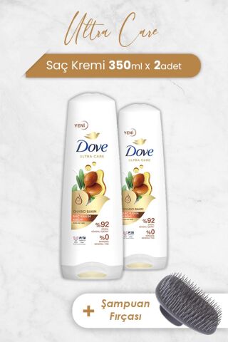 Dove Ultra Care Saç Kremi Argan Yağı 350 ml x 2 Adet ve Şampuan Fırçası