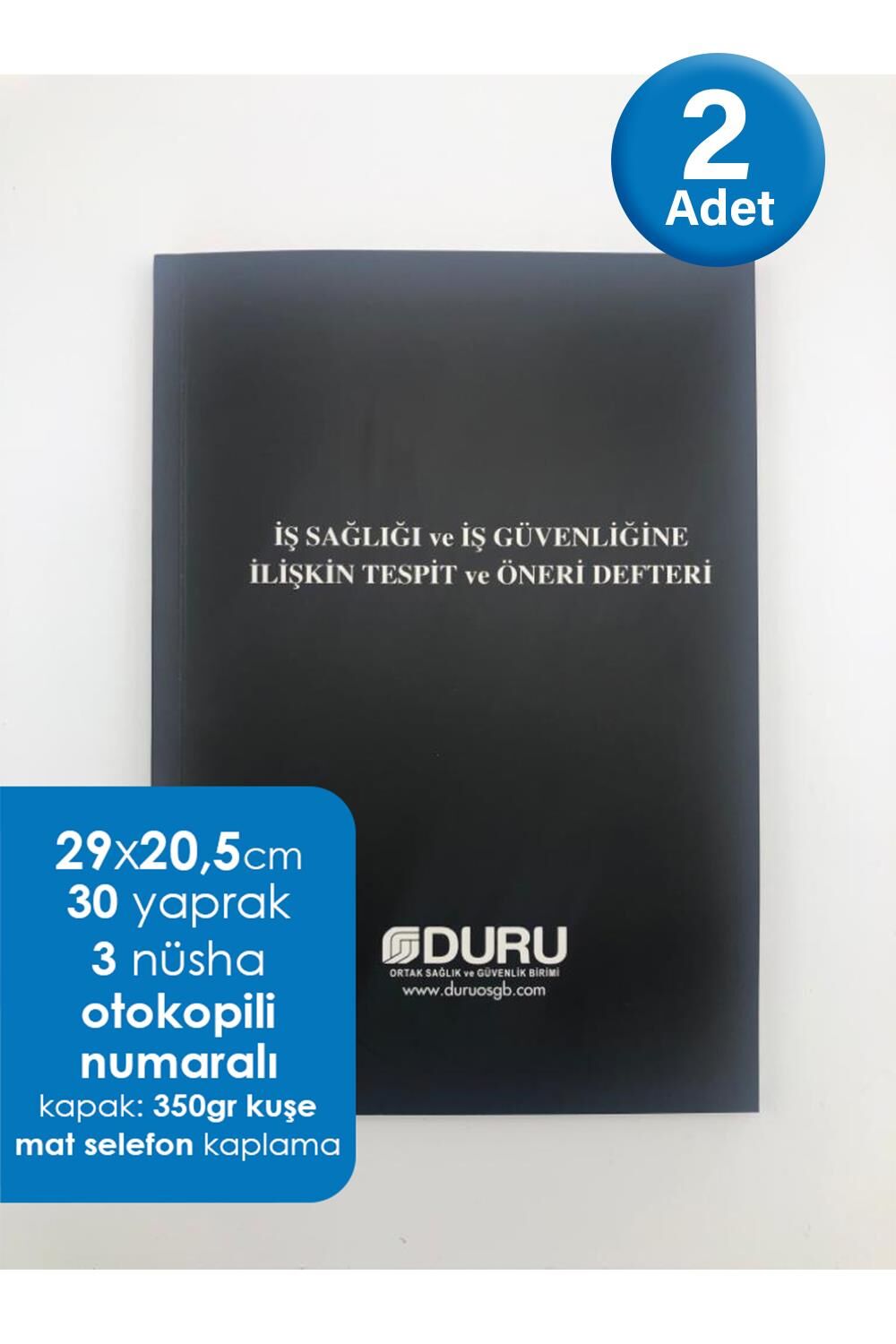 DURU OSGB İş Sağlığı ve Güvenliği Defteri Otokopili - 2 Adet