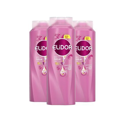 Elidor Superblend 2'si 1 Arada Şampuan ve Saç Bakım Kremi Güçlü ve Parlak 500 ML x 3
