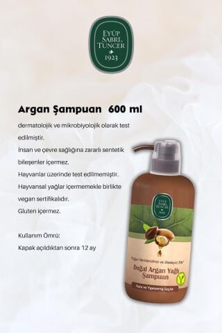 3 Adet Argan Yağlı Şampuan 600 ML ve Şampuan Fırçası Hediyeli