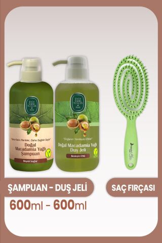 Eyüp Sabri Tuncer Macadamia Yağlı Şampuan, Duş Jeli ve Saç Fırçası
