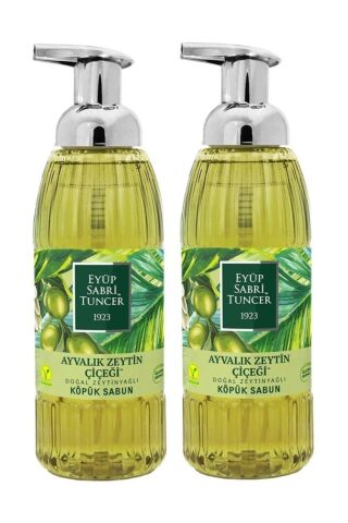 2 Adet Ayvalık Zeytin Çiçeği Doğal Zeytinyağlı Köpük Sabun 500 Ml