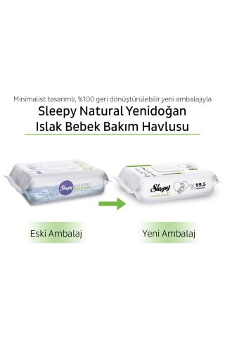 Sleepy Natural Yenidoğan Islak Havlu Mendil 60x6 360 Yaprak