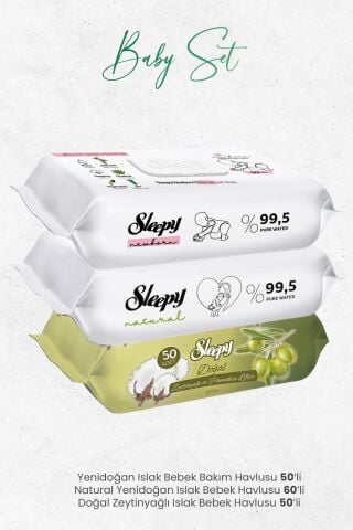 Sleepy Bebek Bakım Havlusu Seti (160 Yaprak)
