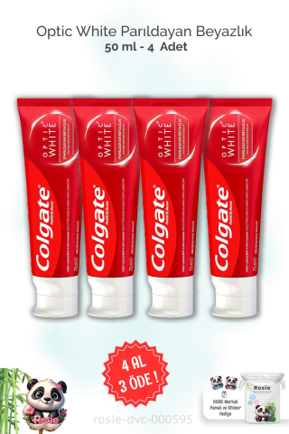 4 AL 3 ÖDE Colgate Optic White Parıldayan Beyazlık 50 ml ve ROSIE