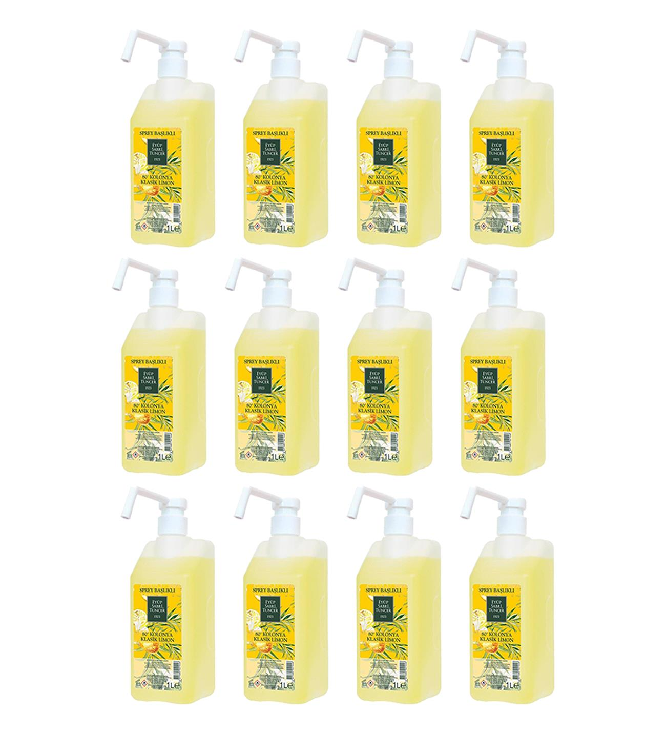 EST Klasik Limon Kolonyası 1 lt - Sprey Başlıklı x 12