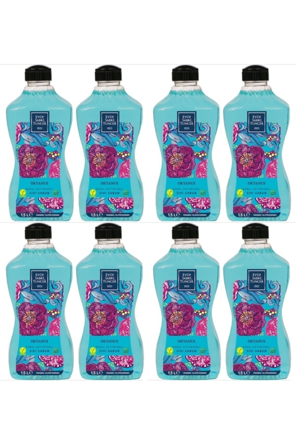 Eyüp Sabri Tuncer Doğal Zeytinyağlı Sıvı Sabun Okyanus 1500 ML 8 Adet