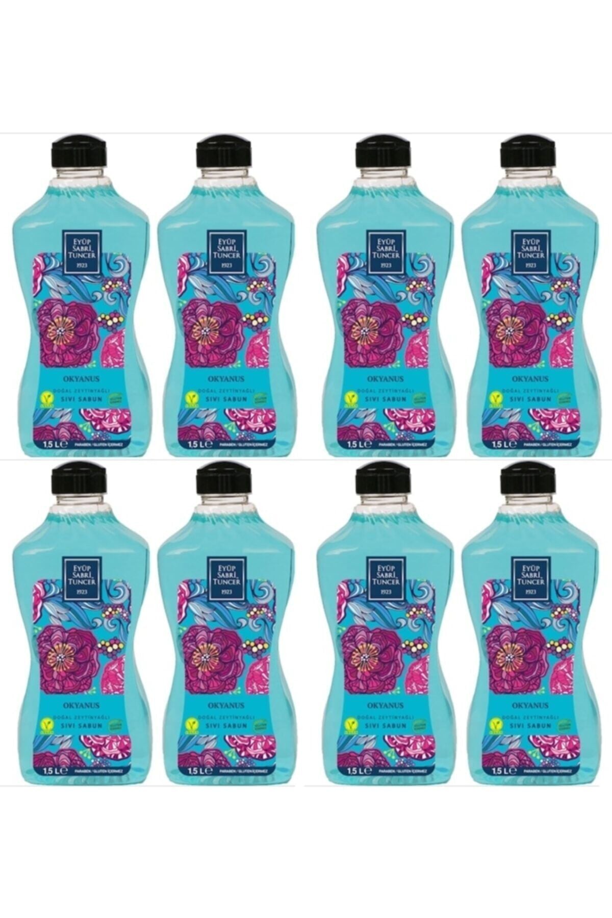 Eyüp Sabri Tuncer Doğal Zeytinyağlı Sıvı Sabun Okyanus 1500 ML 8 Adet