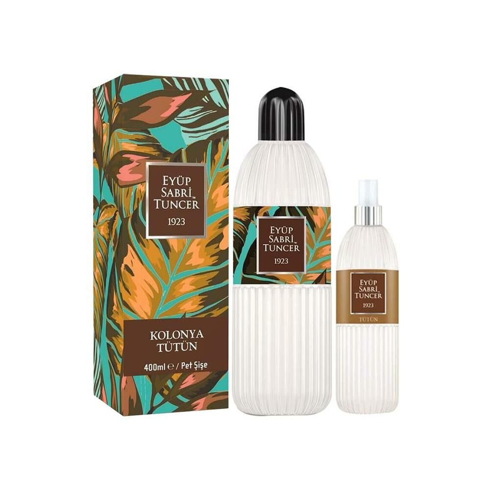 Eyüp Sabri Tuncer Tütün Kolonyası 400 ML Cam Şişe ve 150 ml Silindir Pet Şişe Sprey