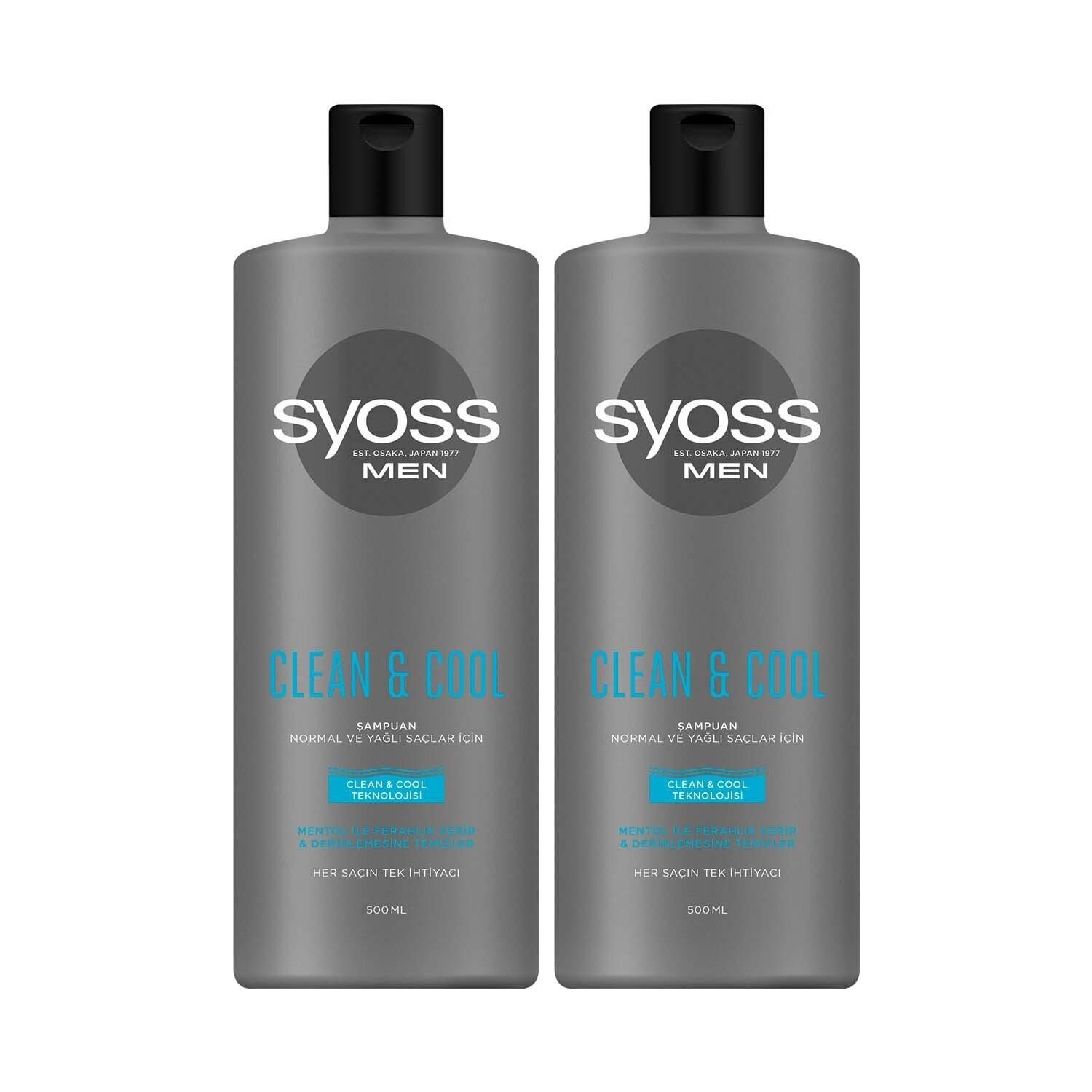 Syoss Men Clean & Cool Şampuan 500 ml x 2