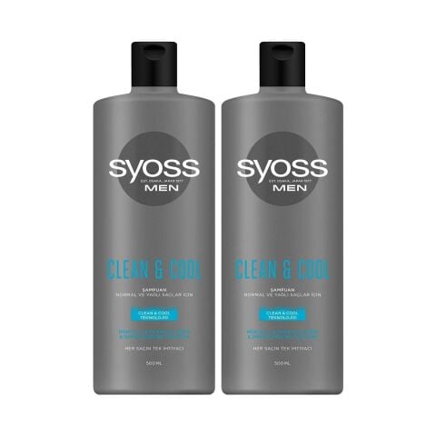 Syoss Men Clean & Cool Şampuan 500 ml x 2