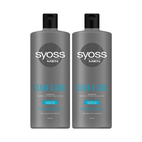 Syoss Men Clean & Cool Şampuan 500 ml x 2