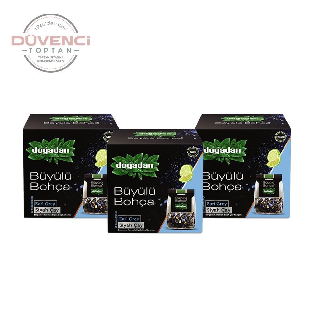 Doğadan Büyülü Bohça Earl Grey Çay Seti 3' lü