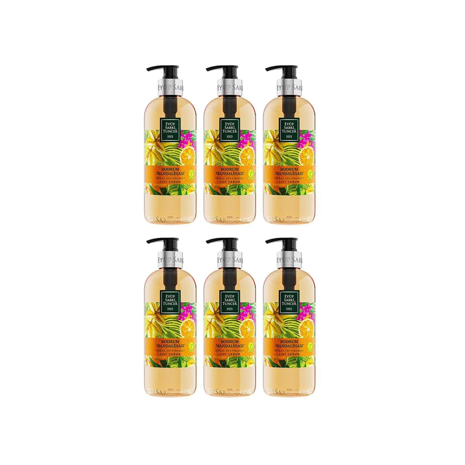 EST Bodrum Mandalinası Doğal Zeytinyağlı Sıvı Sabun 500ml-6 Adet
