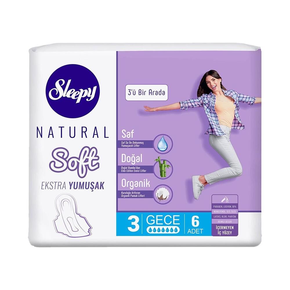 Sleepy Natural Hijyenik Ped Soft Gece 6 Adet