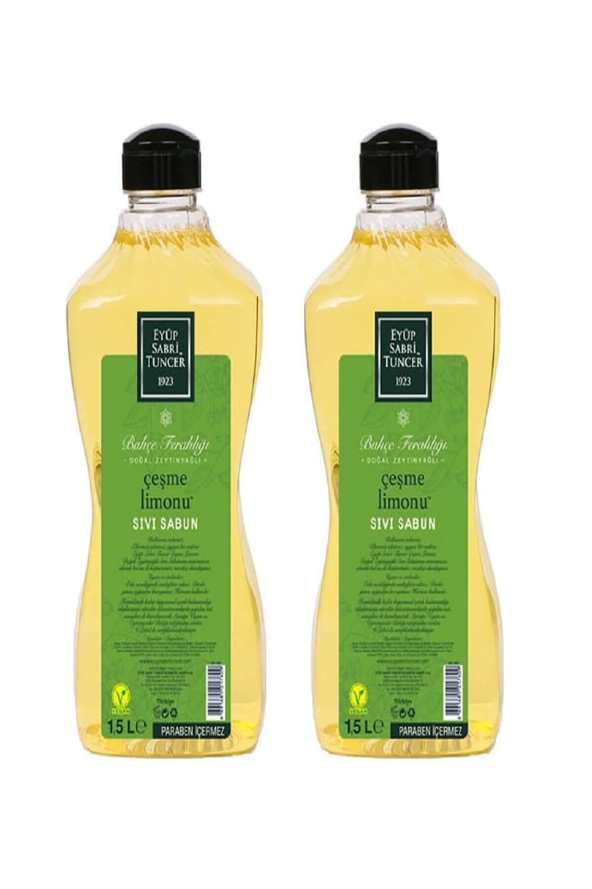Eyüp Sabri Tuncer Doğal Zeytinyağlı Sıvı Sabun Çeşme Limonu Sıvı Sabun 1500 ml x 2