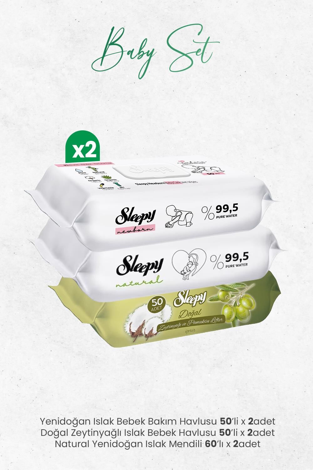 Sleepy Islak Bebek Bakım Havlusu Seti (320 Yaprak)