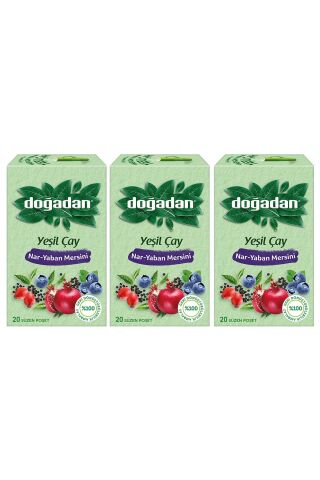 Doğadan Yeşil Çay Nar Yaban Mersini 20'li Paket x 3 Adet