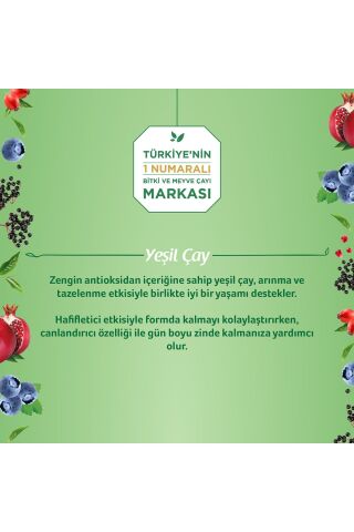 Doğadan Yeşil Çay Nar Yaban Mersini 20'li Paket x 3 Adet
