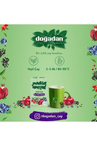 Doğadan Yeşil Çay Nar Yaban Mersini 20'li Paket x 3 Adet