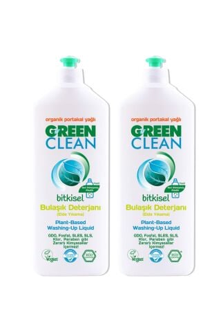 Green Clean Organik Portakal Yağlı Bitkisel Bulaşık Deterjanı 730 Ml 2'li