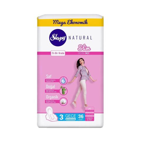 Sleepy Natural Hijyenik Ped Slim Gece 36 Adet
