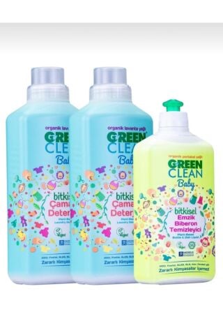 Green Clean Baby Çamaşır Deterjanı 1000 ml 2 Adet + Biberon Emzik Temizleyici 500 ml 1 Adet