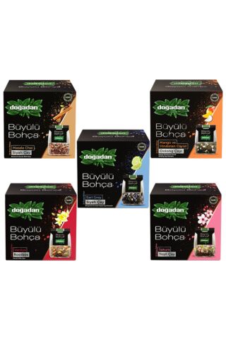 Doğadan Büyülü Bohça Seti, Earl Grey, Oolong, Rooibos, Sakura, Masala ( 5 Adet )